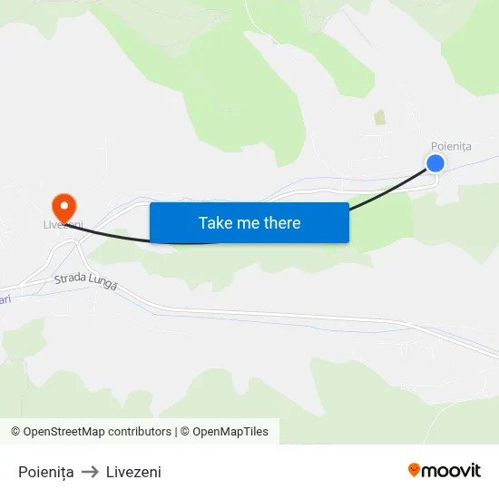 Poienița to Livezeni map