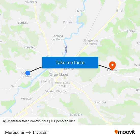 Mureșului to Livezeni map