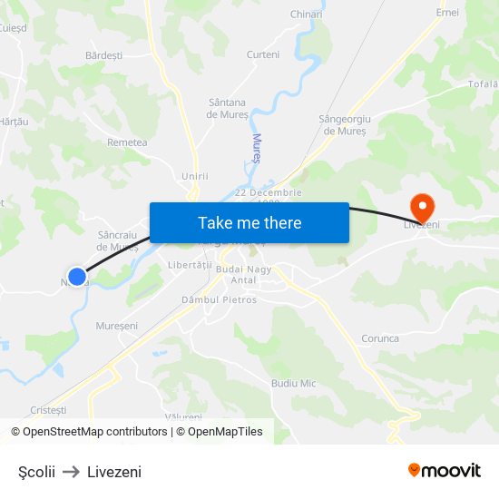 Şcolii to Livezeni map