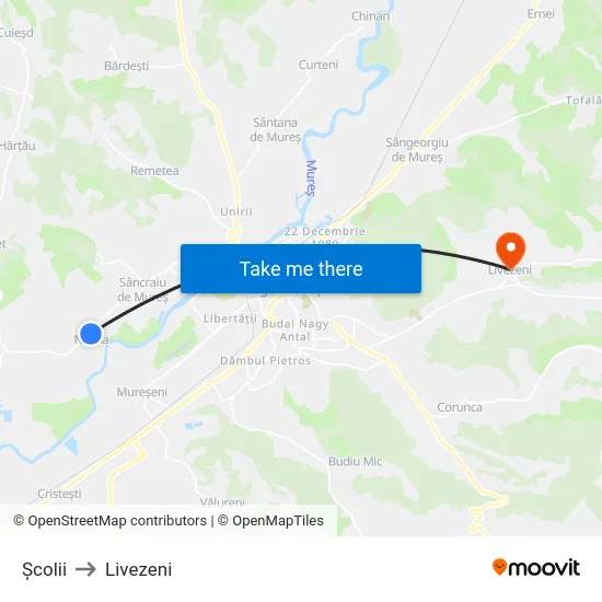 Școlii to Livezeni map