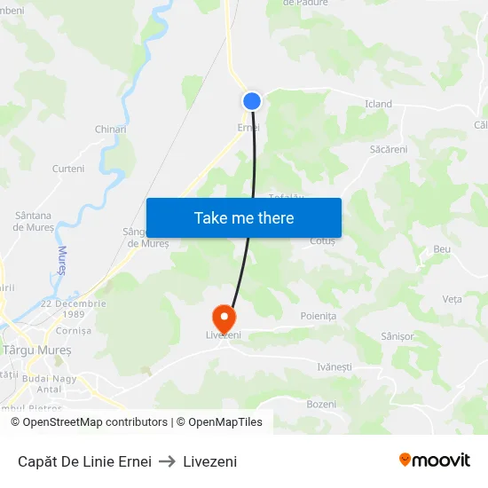 Capăt De Linie Ernei to Livezeni map