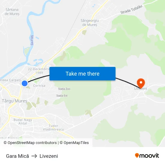 Gara Mică to Livezeni map
