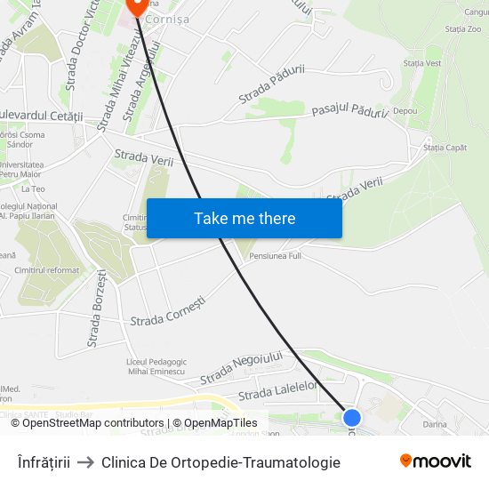 Înfrățirii to Clinica De Ortopedie-Traumatologie map