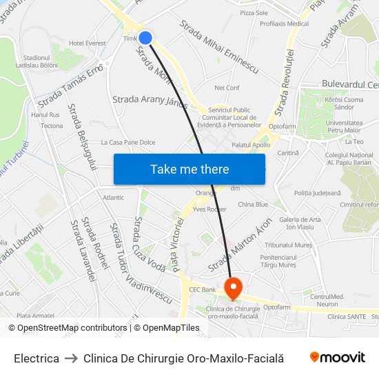 Electrica to Clinica De Chirurgie Oro-Maxilo-Facială map