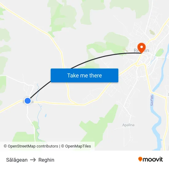 Sălăgean to Reghin map