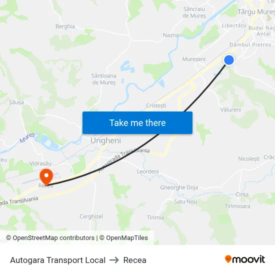 Autogara Transport Local to Recea map
