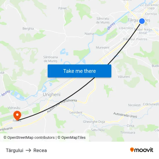 Târgului to Recea map