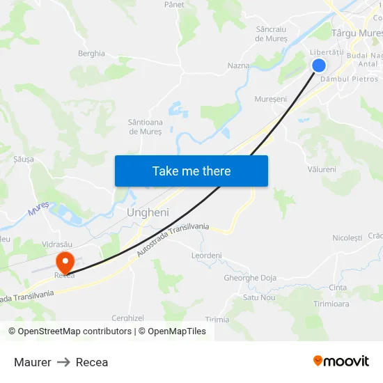 Maurer to Recea map