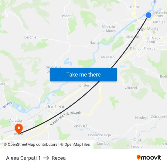 Aleea Carpați 1 to Recea map