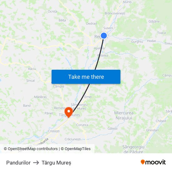 Pandurilor to Târgu Mureș map