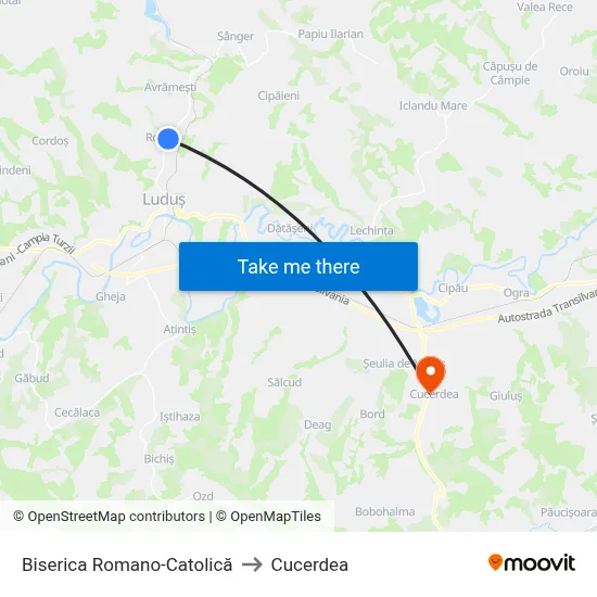 Biserica Romano-Catolică to Cucerdea map