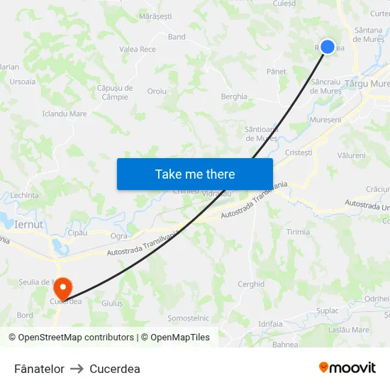 Fânațelor to Cucerdea map