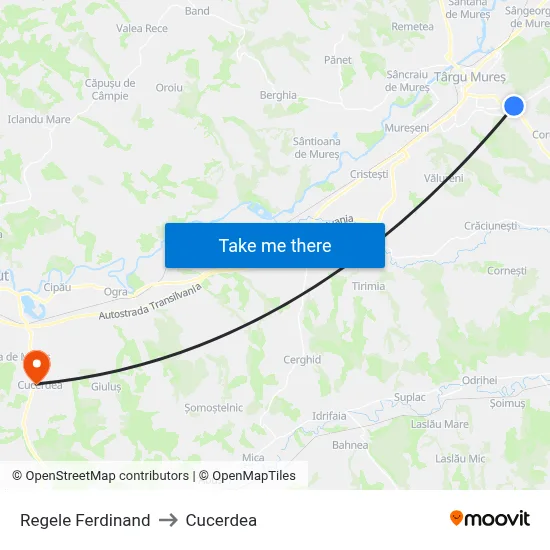 Regele Ferdinand to Cucerdea map