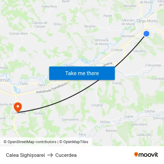 Calea Sighișoarei to Cucerdea map