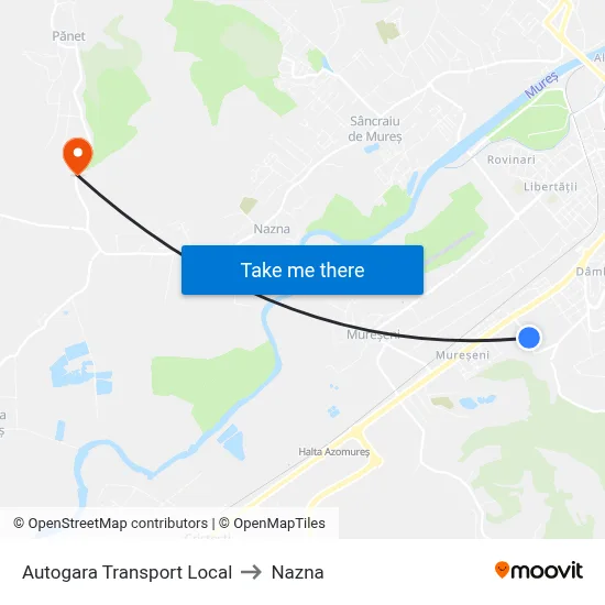 Autogara Transport Local to Nazna map