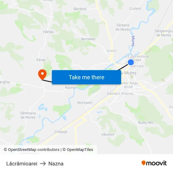 Lăcrămioarei to Nazna map