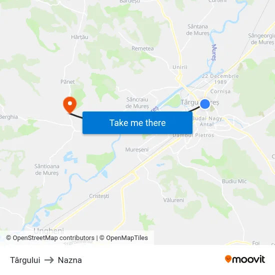 Târgului to Nazna map