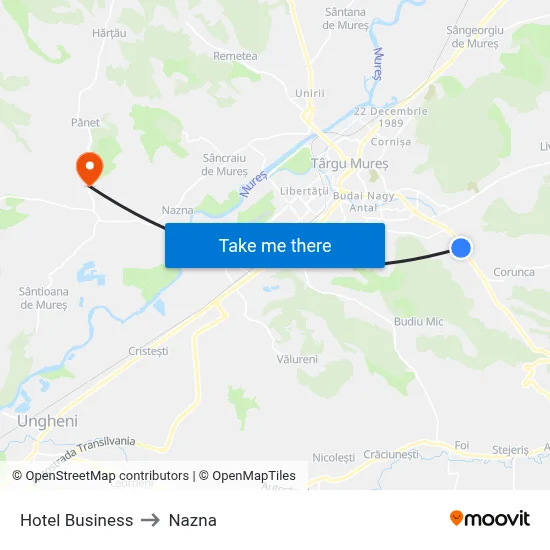 Hotel Business to Nazna map