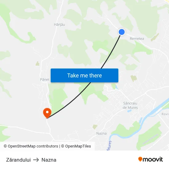 Zărandului to Nazna map