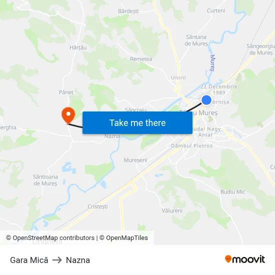Gara Mică to Nazna map