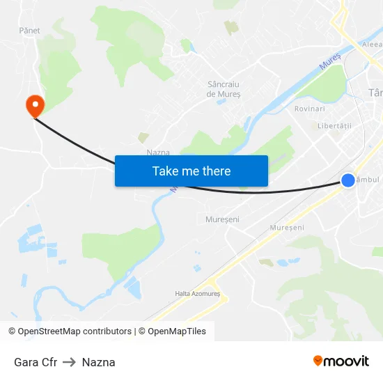 Gara Cfr to Nazna map