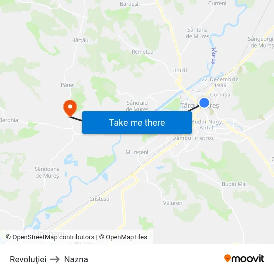 Revoluţiei to Nazna map