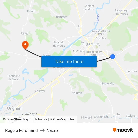 Regele Ferdinand to Nazna map