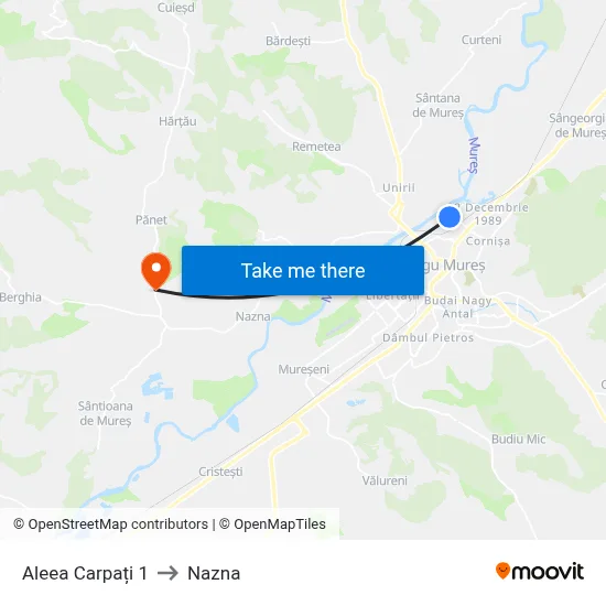 Aleea Carpați 1 to Nazna map