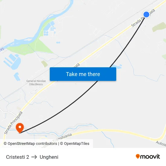 Cristești | Gării to Ungheni map