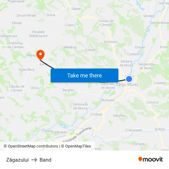 Zăgazului to Band map