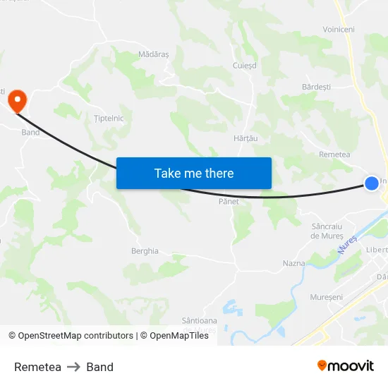 Remetea to Band map