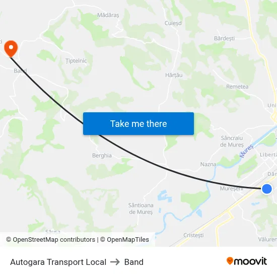 Autogara Transport Local to Band map