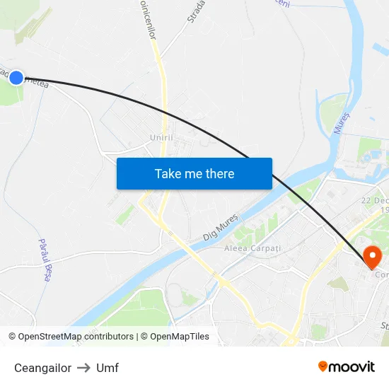 Ceangailor to Umf map