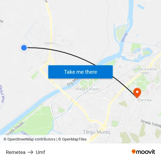 Remetea to Umf map