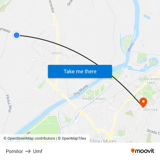 Pomilor to Umf map