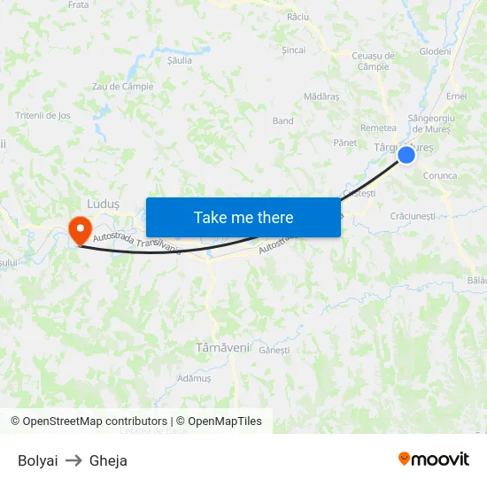 Bolyai to Gheja map