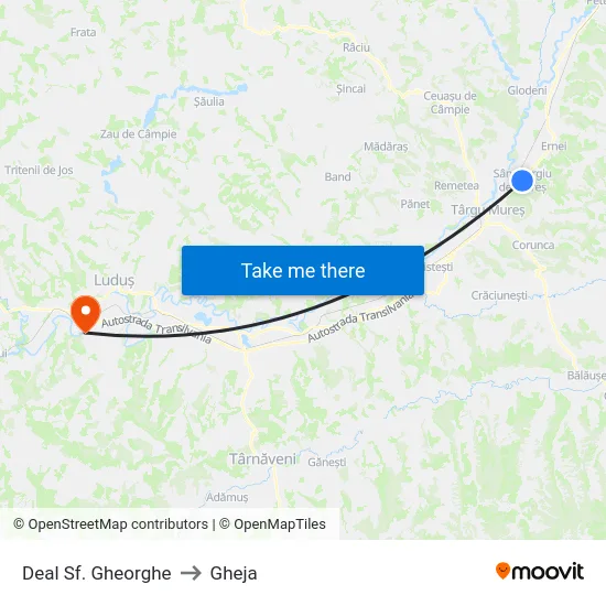 Sângeorgiu De Mureș | Deal to Gheja map