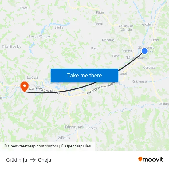 Sângeorgiu De Mureș | Primărie to Gheja map