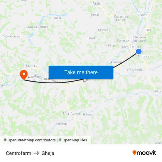 Centrofarm to Gheja map