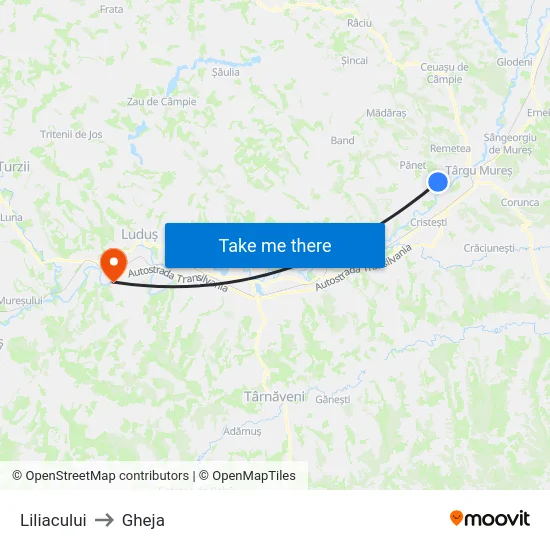 Liliacului to Gheja map