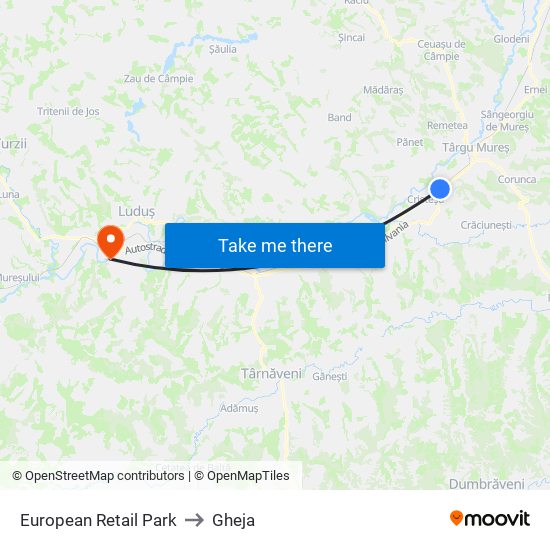 European Retail Park to Gheja map