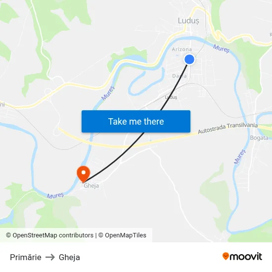 Primărie to Gheja map