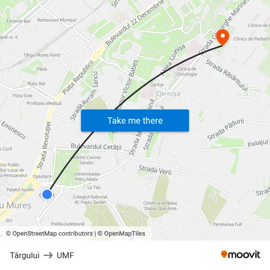 Târgului to UMF map