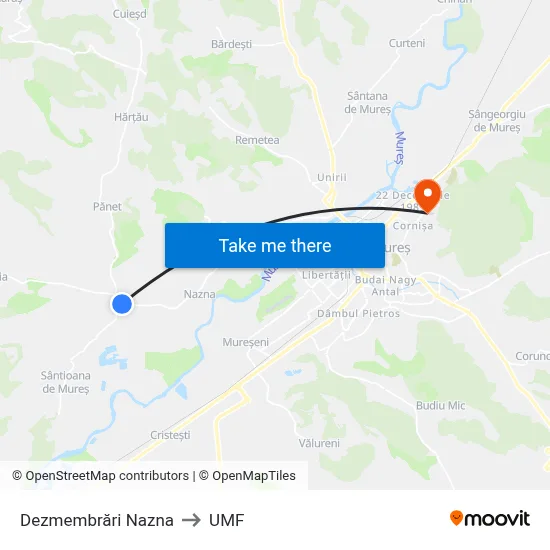 Dezmembrări Nazna to UMF map