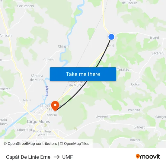 Capăt De Linie Ernei to UMF map