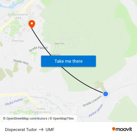 Dispecerat Tudor to UMF map