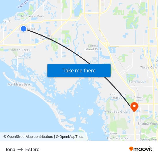 Iona to Estero map