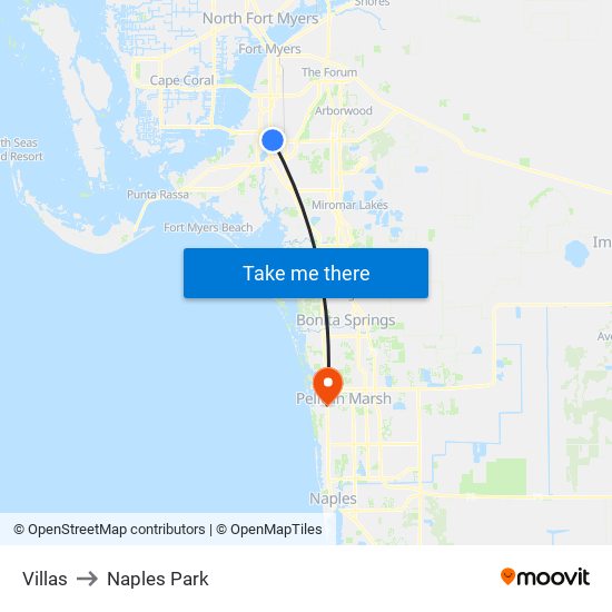 Villas to Naples Park map