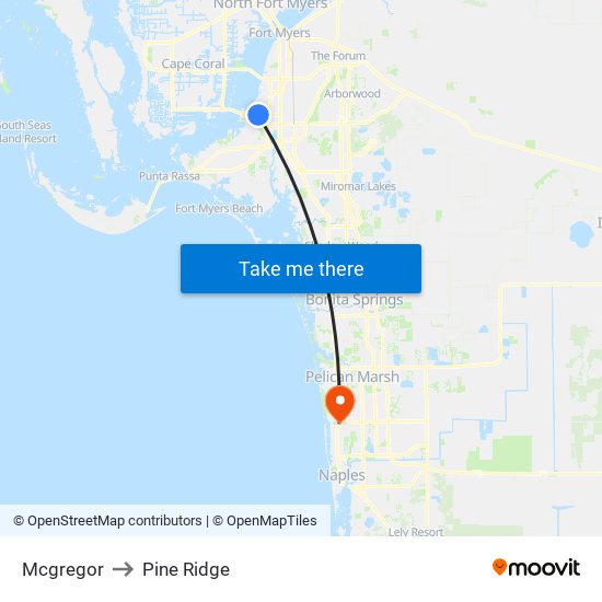 Mcgregor to Pine Ridge map