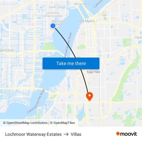 Lochmoor Waterway Estates to Villas map